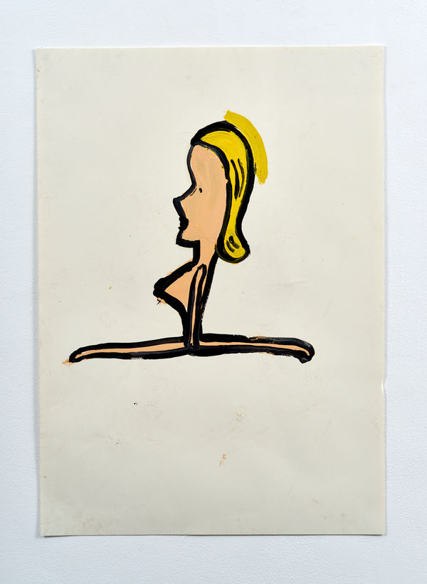 Rose Wylie Scissor Girl , 2017 Oil on paper 84.1 x 59.4 cm