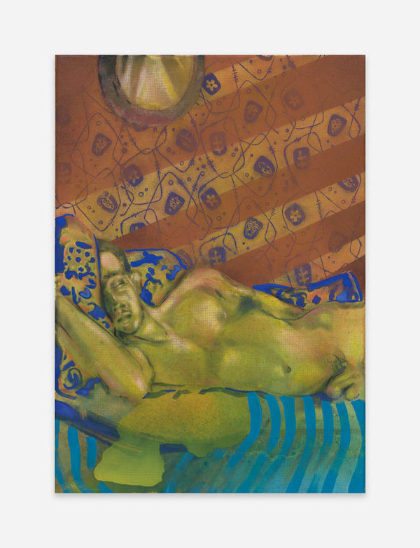 Simon Adam Peter Der Schläfer, 2023 Acrylic and enamel on canvas 70 x 50 cm