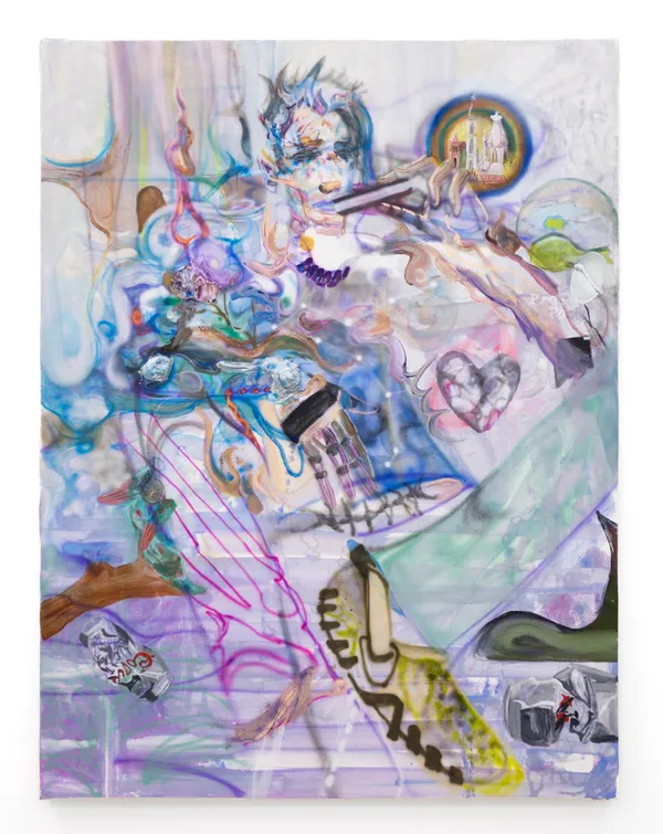 Andrew Woolbright, An angel (Criss) made of a demon (star) plays the harmonica among the empties in Prospect Park, 2025