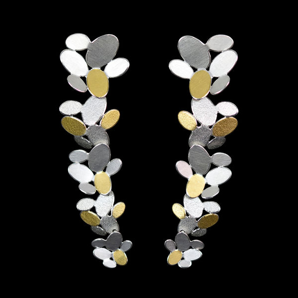 Misun Won, Mixed oval flower chain earrings, 2023