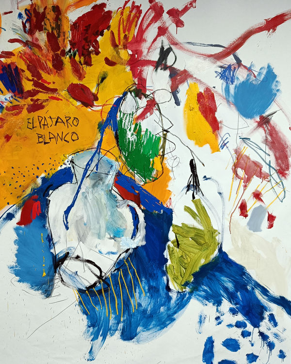 Luis Olaso, Composition for a white ceramic vase with flowers, 2023