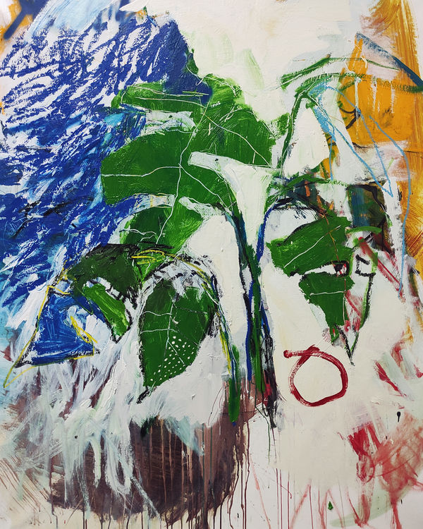 Luis Olaso, Composition for Monstera and a circle, 2021