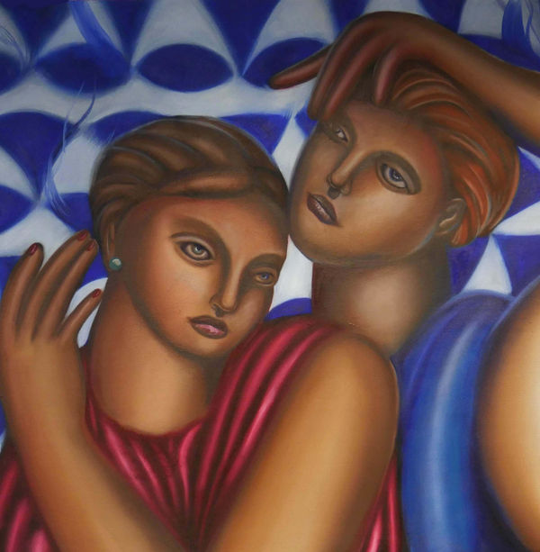 Georgia Dymock, Two figures looking out, 2023