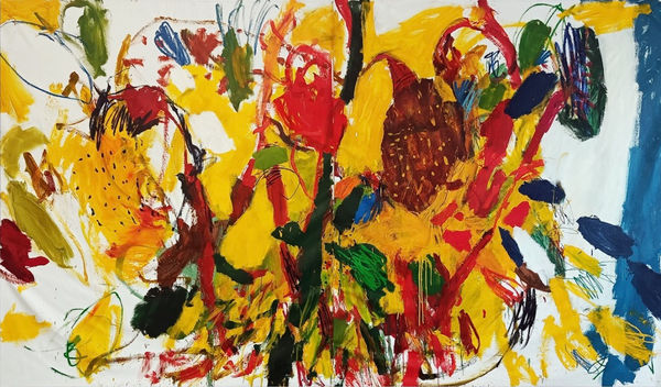 Luis Olaso, Composition for a sunflowers field (Diptych), 2025