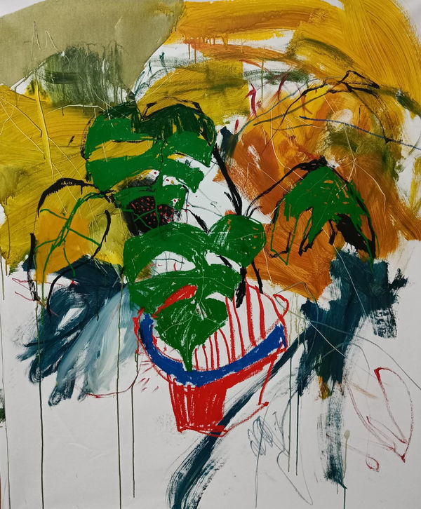 Luis Olaso, Composition for a Monstera and a flowerpot, 2022