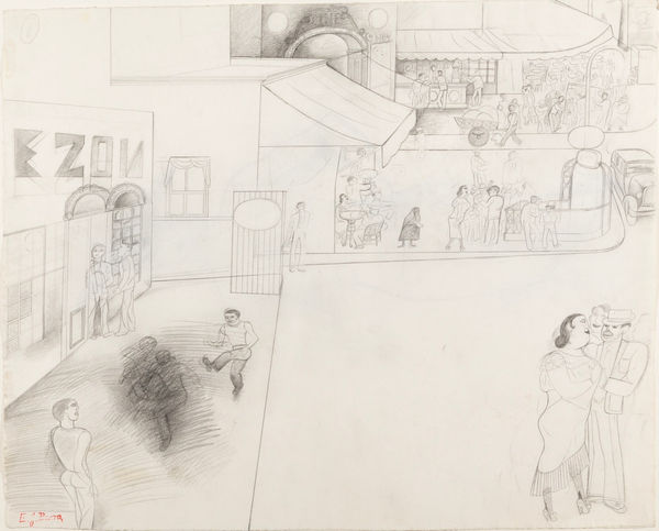 Edward Burra - Street Scene, 1930s circa