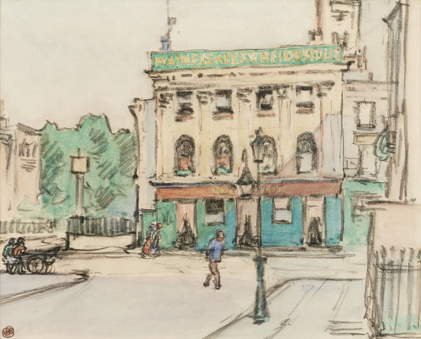 Robert Polhill Bevan, A Public House, St. Johns Wood, circa 1910