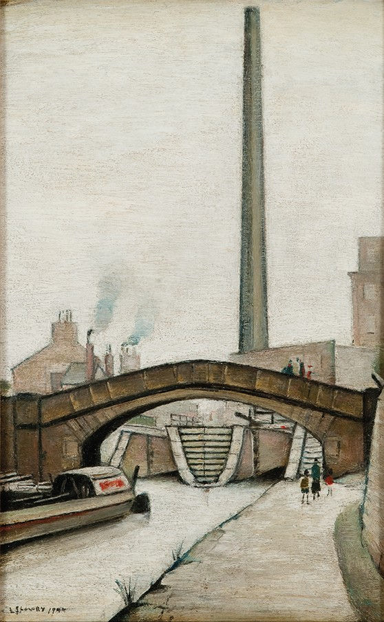 Laurence Stephen Lowry RA, The Canal Bridge, 1944