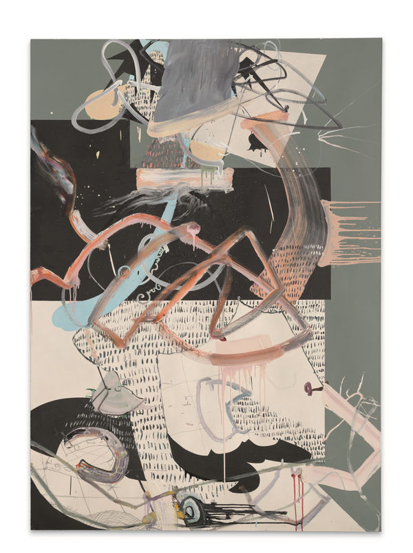 Fiona Rae RA, Untitled (orange, green and black), 1991