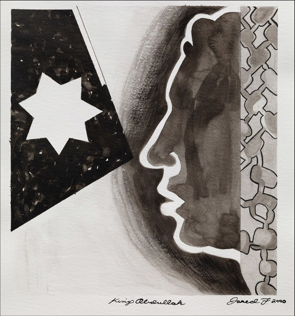 Jared FitzGerald, King Abdullah (Original Drawings for Jordanian Suite), 2000