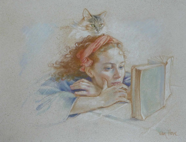 Francine Van Hove Malou lit, 2021 Pastel sur papier Pastel on paper 50 x 65 cm 19 ¾ x 25 ½ in