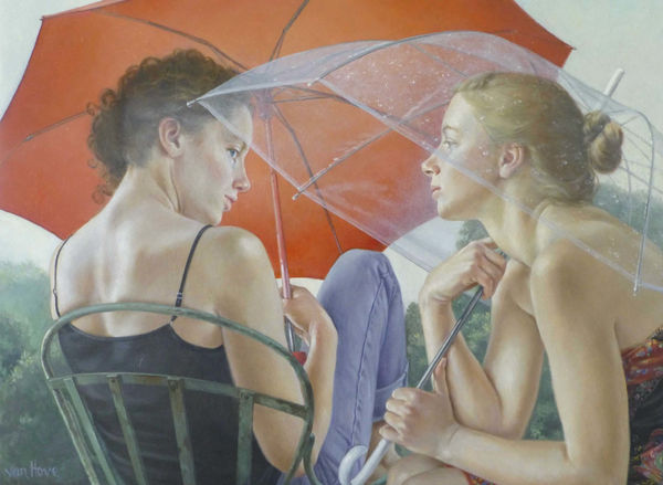 Francine Van Hove Les Deux Parapluies, 2018 Huile sur toile Oil on canvas 54 x 73 cm 21 ¼ x 28 ¾ in