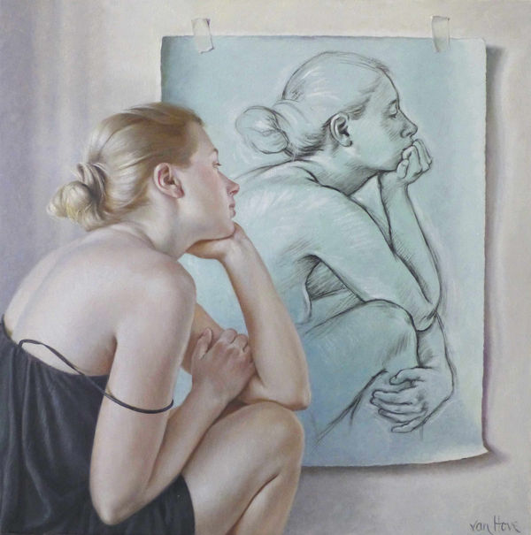Francine Van Hove Blue Camille, 2017 Huile sur toile Oil on canvas 60 x 60 cm 23 ½ x 23 ½ in