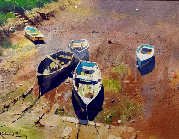 Stock Sale Richard Thorn: 'Star Crossed Lovers' Watercolour on paper (framed) 33 x 41 cm (Was £1,150, now £895)