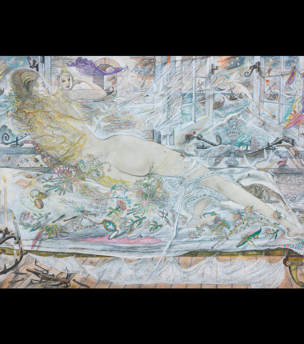 David Jones The Lee Shore , 1961 pencil, crayon & watercolour 15 x 22 1/2 in / 38 x 57 cm