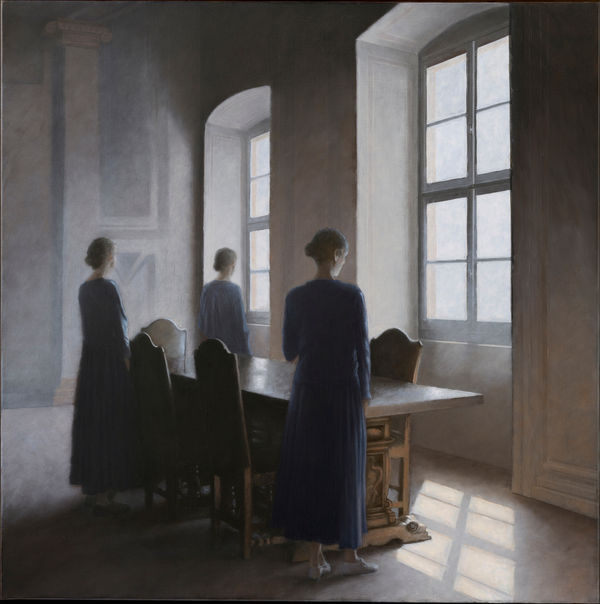 Geneviève Daël Les silencieuses Oil on canvas 23.62 x 23.62ins (60 x 60cm) (artwork size) 25.19 x 25.19ins (64 x 64cm) (framed size)