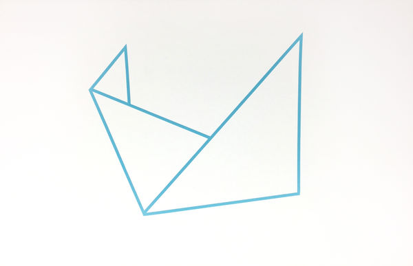 Joseph La Piana, Subfractal Tape Drawing - Blue on White 3, 2016