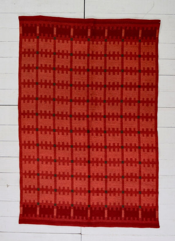 Swedish flat woven rug 196 x 134cm circa 1960 - 1970