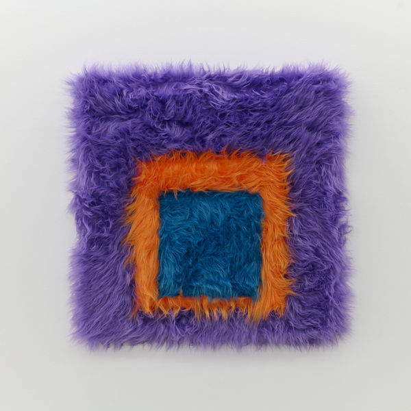 Sylvie Fleury, Homage to Furry Square (purple, orange and petrol blue), 2025