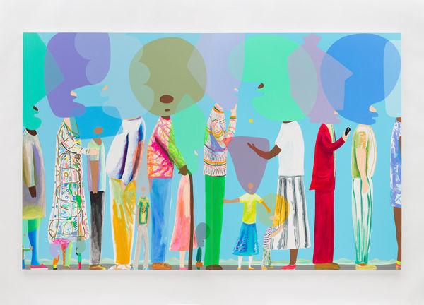 Peter McDonald, People in Line (diptych), 2019