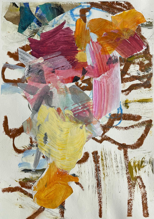 Fusion 8, 2022 acrylic, collage, drawing media on paper 13 x 9 in.