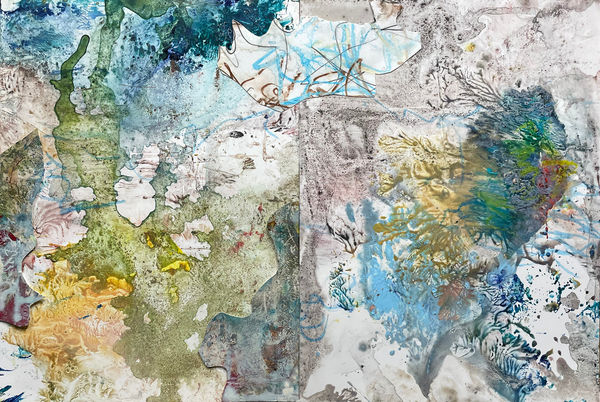 Summer's End, 2022 monotype, acrylic, drawing media on yupo 12 x 18 in.