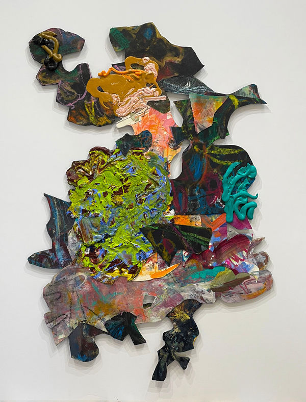 Pirouette, 2023 painted paper freeform collage 32.5 x 22.5 in.