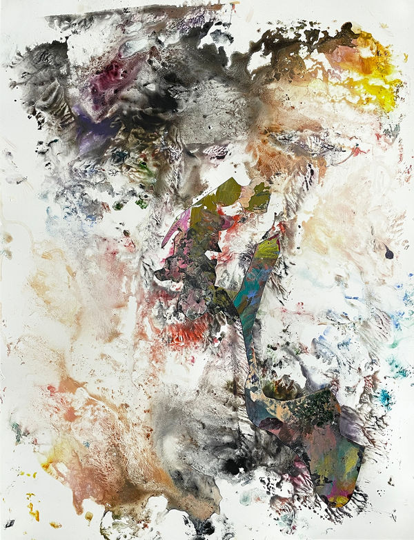 Sea Smoke, 2022 monotype, acrylic, collage, drawing media on yupo