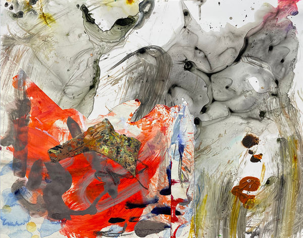 Rainmaker, 2022 acrylic, collage, drawing media on yupo 11 x 14 in.