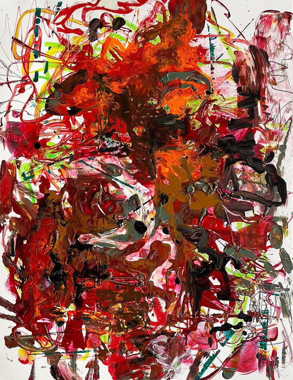 Feel the Heat, 2023 acrylic and drawing media on yupo 26 x 20 in.