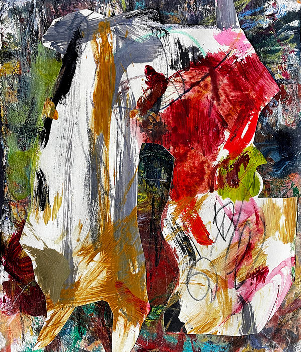 Fusion 16, 2022 acrylic, collage, drawing media on paper 10 x 8.5 in.