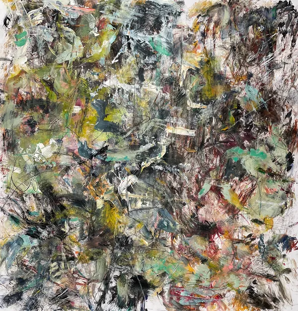 Kinetics, 2021 acrylic and drawing media on paper 43 x 42 in.