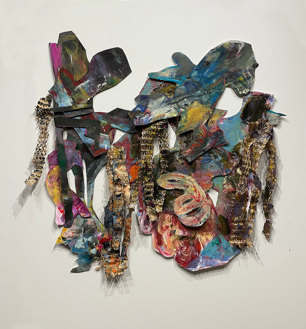 Windward, 2023 painted paper freeform collage 27.5 x 26.5