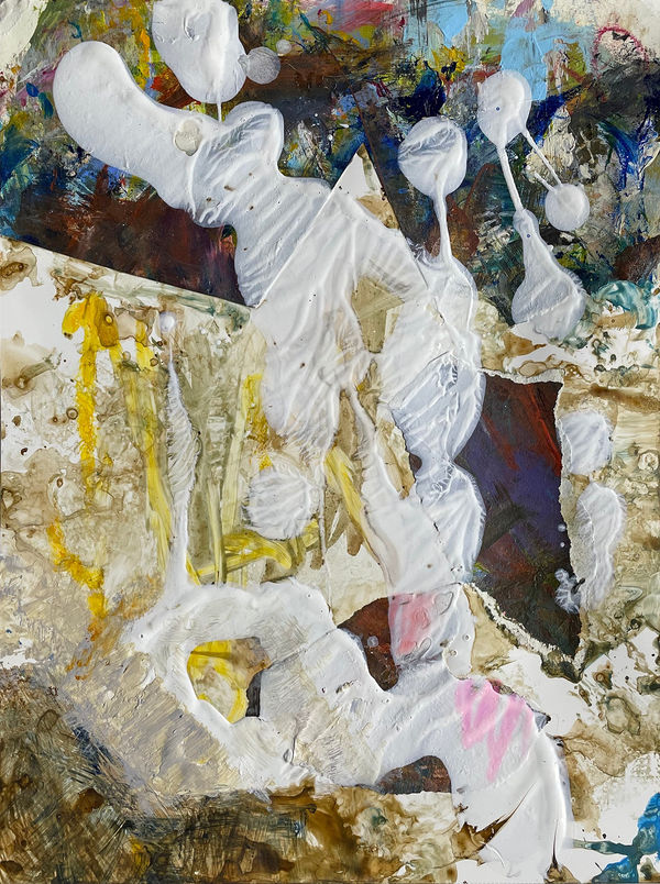 Diva, 2022 acrylic, collage, drawing media on yupo 12 x 9 in.