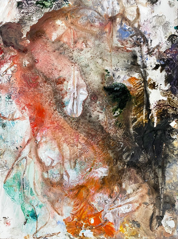 A Moment in Time, 2022 monotype, acrylic, drawing media on yupo 12 x 9 in.