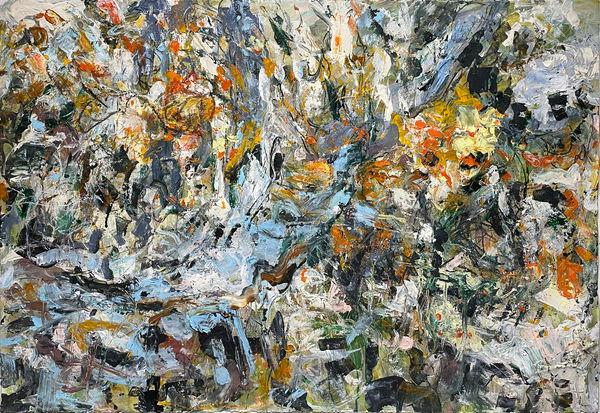 Immersed in Nature, 2022 acrylic and drawing media on paper 30 x 44 in.