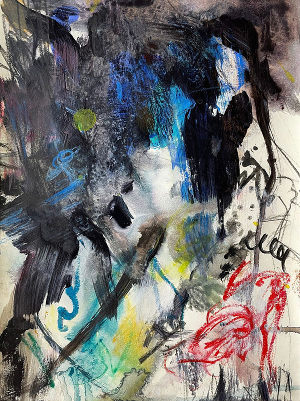 Motivity, 2022 acrylic and drawing media on paper 12 x 9 in.