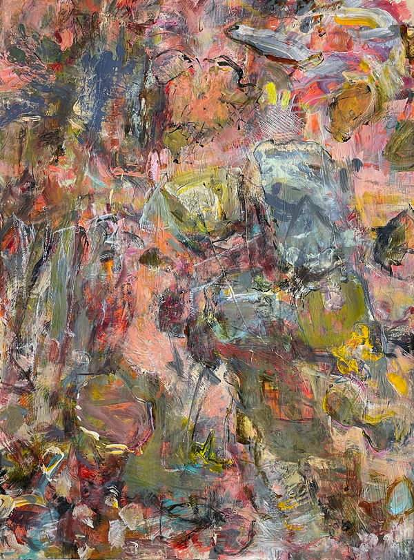 Red Beach Rocks, 2022 acrylic and drawing media on paper 30 x 22 in.