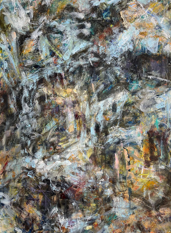 Ledge Ice, 2021 acrylic and drawing media on paper 30 x 22 in.