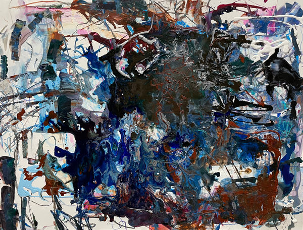 Lucid Nature, 2023 monotype, acrylic, drawing media on yupo 20 x 26 in.