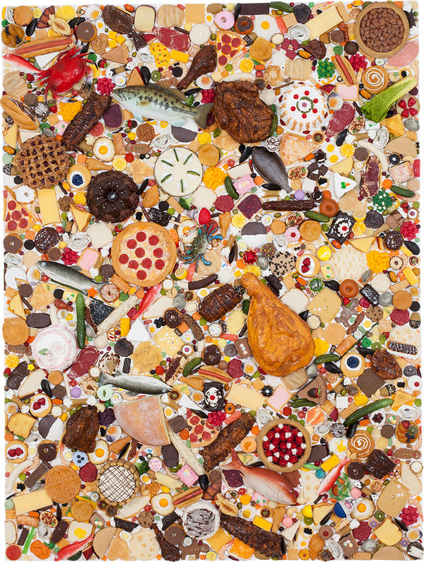 Tony Tasset Food Painting, 2014 Resin and mixed media on panel 96 x 72 x 8 in 243.8 x 182.9 x 20.3 cm