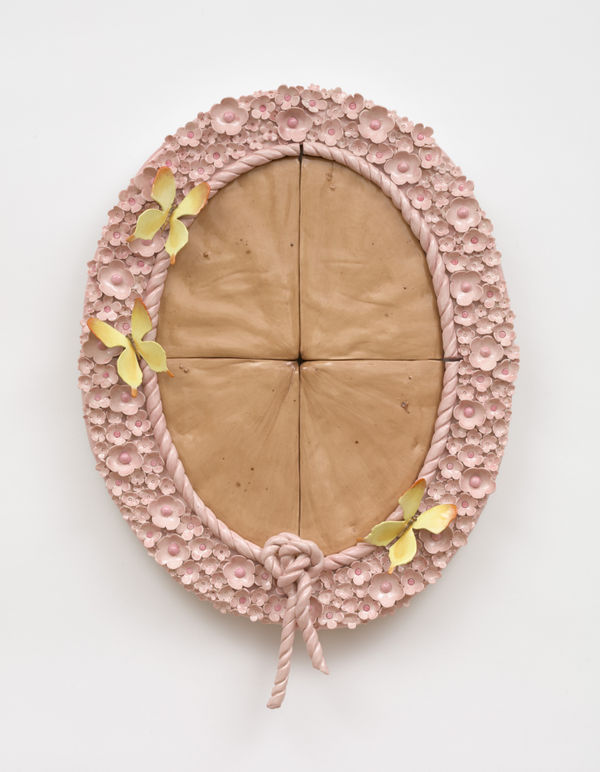 Jessica Stoller Untitled (close up #1), 2019 Porcelain, glaze, china paint, wood 21 x 15 x 2 1/2 in 53.3 x 38.1 x 6.3 cm