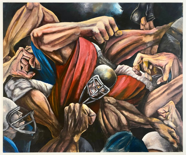 Ernie Barnes Untitled, c. 1971-1975 Oil on canvas 39 x 46 1/2 in (99.1 x 118.1 cm)