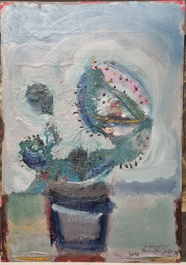 Karim Abu Shakra, Cactus in Blue, 2021