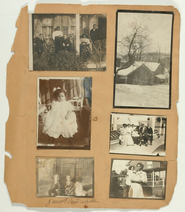 James Van Der Zee Album page from the artist's personal photo album, with six mounted photographs, 1910 Album page with six mounted gelatin siler photographs Page: 12 x 11 in. ( 30.48 x 27.94 cm)