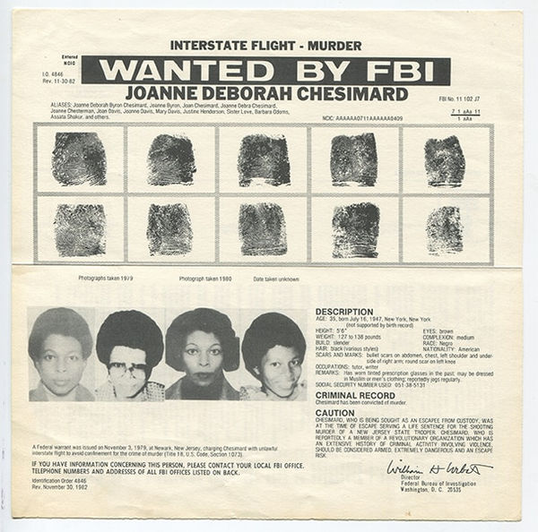 FBI Wanted by the FBI: Joanne Deborah Chesimard, 1979 Document Warrant 11/03/1979 - Print 11/30/1982 Newark, NJ