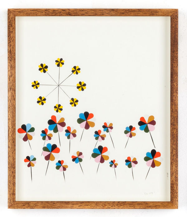 Clare Rojas, Untitled (Four Leaf Clover Flowers with Sun), 2009