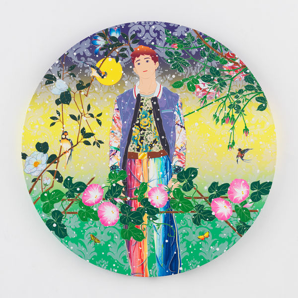 Tomokazu Matsuyama Front Row Wake Up, 2021 Acrylic and mixed media on canvas 54 x 54 x 2 in 137.2 x 137.2 x 5.1 cm