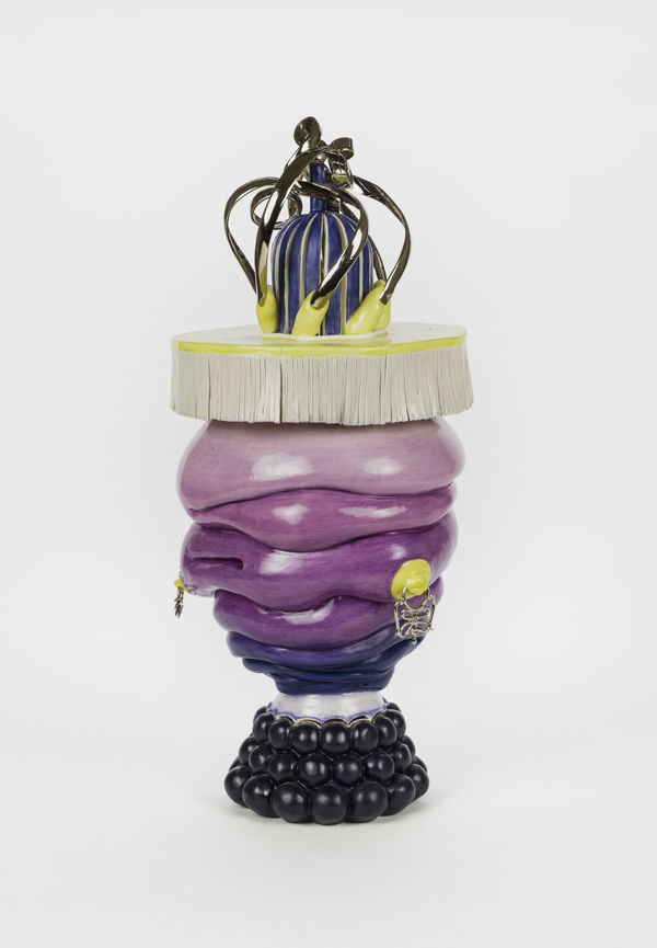 Jessica Stoller Untitled (fringe), 2019 Porcelain, china paint, lustre 13 1/2 x 8 x 4 1/2 in 34.3 x 20.3 x 11.4 cm