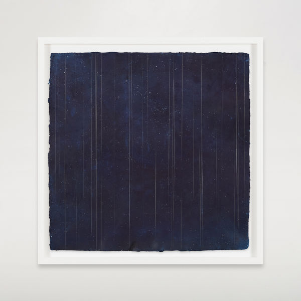 Miya Ando Matsukazu No Shigure (Sound of Drizzle in the Pines), 2022 Natural indigo, graphite, kozo paper 39 x 39 in 99 x 99 cm